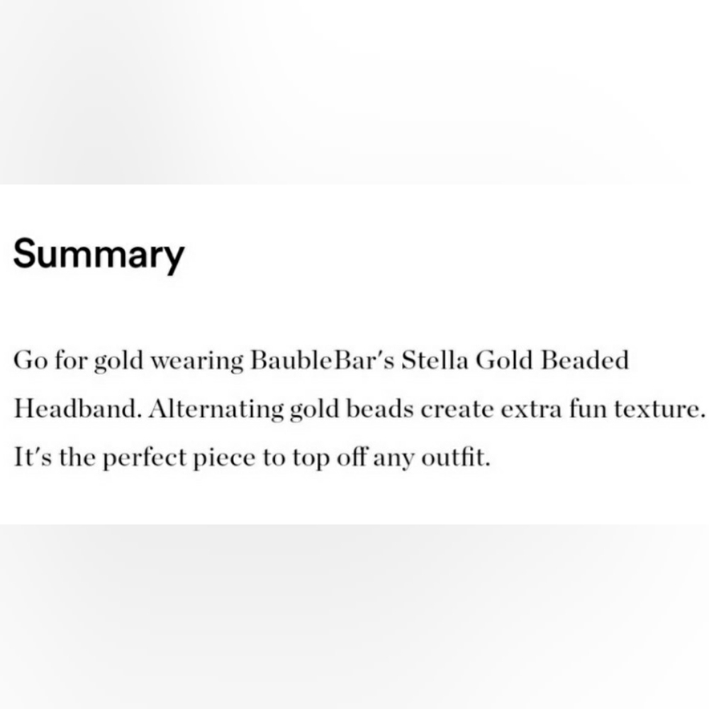 BAUBLEBAR STELLA GOLD BEADED HEADBAND. - Picture 4 of 5